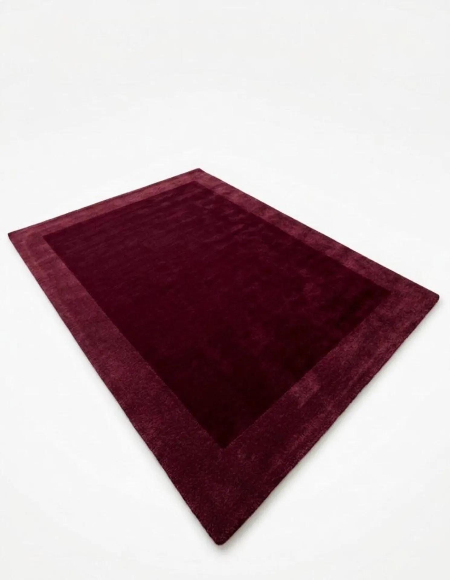 Handmade Tufted Burgundy Cotton Wool Luxury Rug