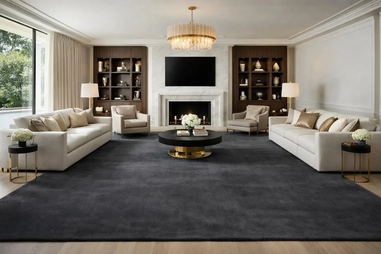 Handmade Gray Tufted Wool Luxury Rug