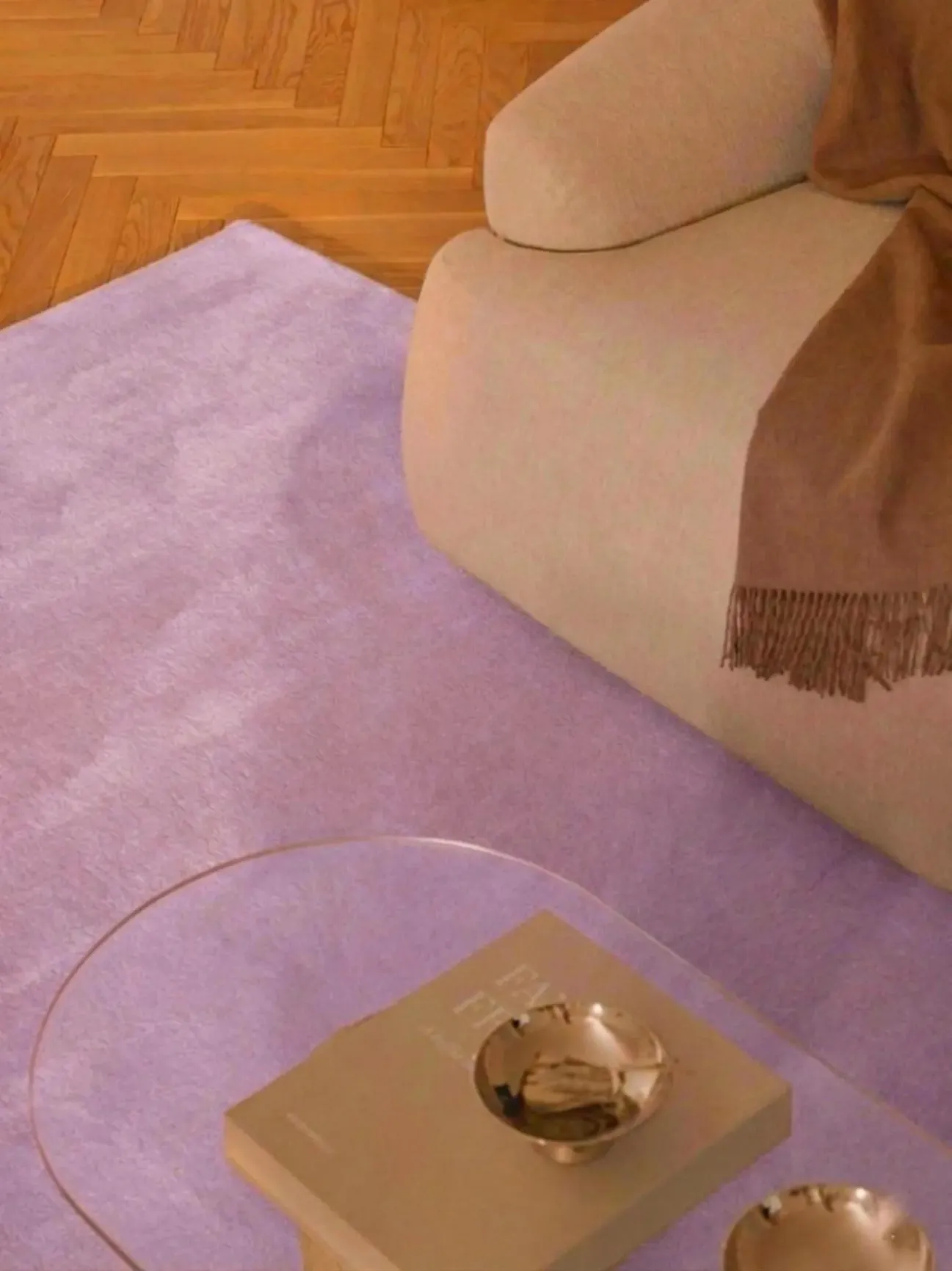 Luxury Purple Handmade Wool Tufted Area Rug